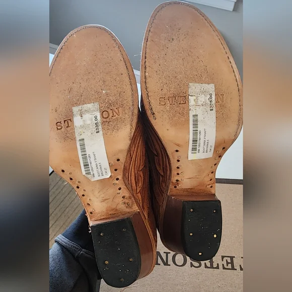 Stetson Nina Brown Leather Ankle Boots 8.5 - Picture 4 of 4